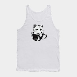 Coffe cup kitten Tank Top